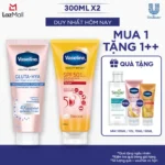 Combo Vaseline dưỡng ngày đêm chống nắng & nâng tông gấp 4 lần 300ml/chai